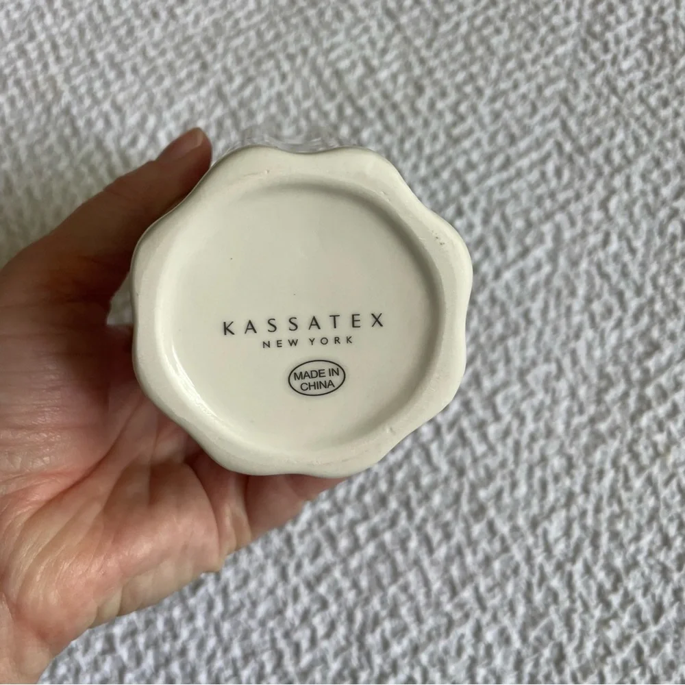 NWT Anthropologie Le Marais Scalloped Soap Dispenser Cream Gold Trim